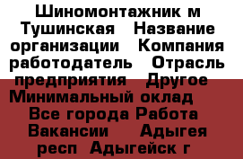 Шиномонтажник м.Тушинская › Название организации ­ Компания-работодатель › Отрасль предприятия ­ Другое › Минимальный оклад ­ 1 - Все города Работа » Вакансии   . Адыгея респ.,Адыгейск г.